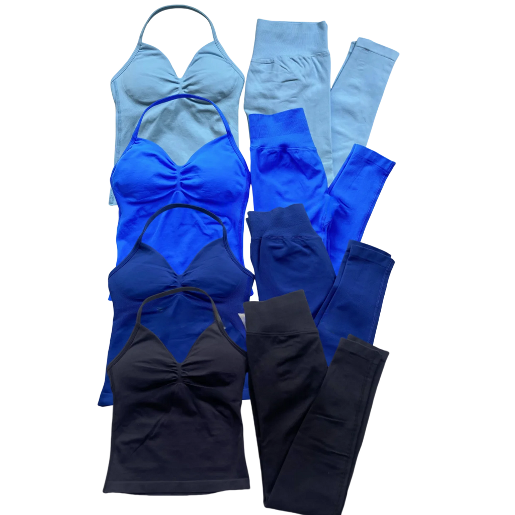 Fitness Girl Yoga Ladies 2-piece Set Long Neck Halter Tank Top Hip Lift Fitness Pants Comfortable Breathable Set Sportswear