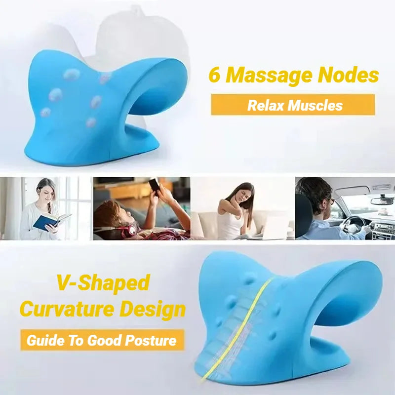 Neck Shoulder Stretcher Relaxer Cervical Spine Stretch Muscle Relaxation Traction Device Massage Pillow Correction Chiropractic