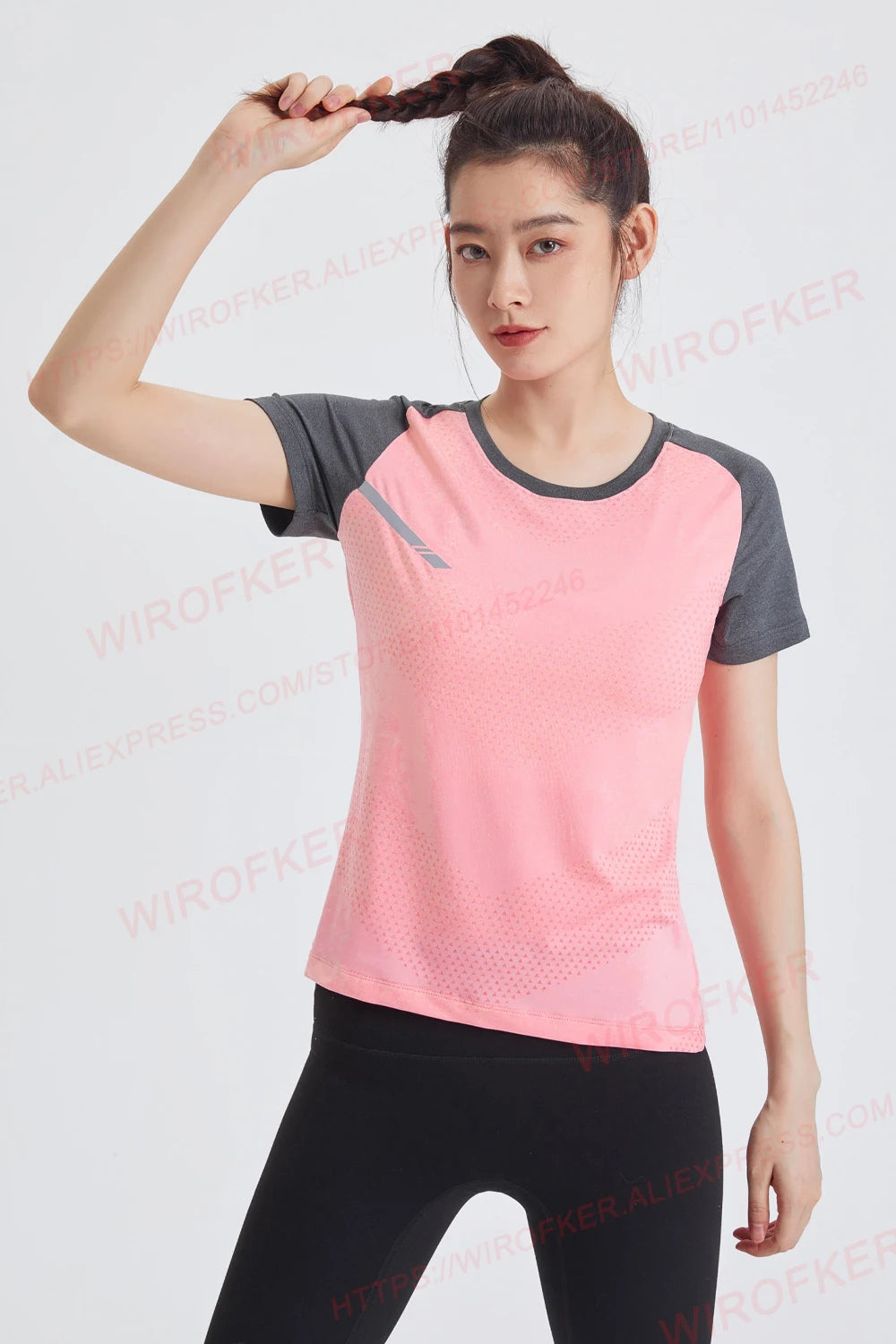 Fitness Women Shirts Quick Dry Yoga Sport T Shirt Gym Running Sportswear Tops Short Sleeve Training Blouses Jersey Jogging Tee