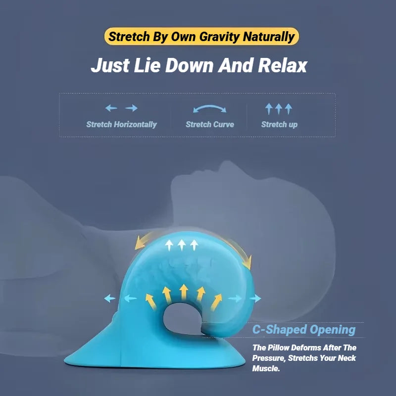 Neck Shoulder Stretcher Relaxer Cervical Spine Stretch Muscle Relaxation Traction Device Massage Pillow Correction Chiropractic
